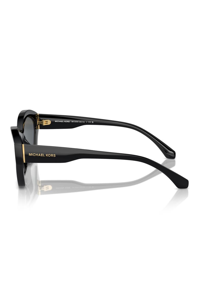 Bel Air 54mm Geometric Sunglasses, Alternate, color, BLACK