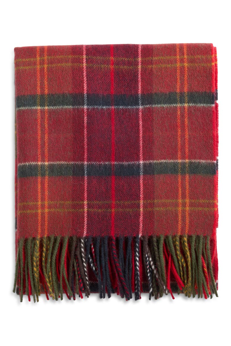 Serena Tartan Lambswool Scarf, Alternate, color, CARDINAL/ CLASSIC TARTAN