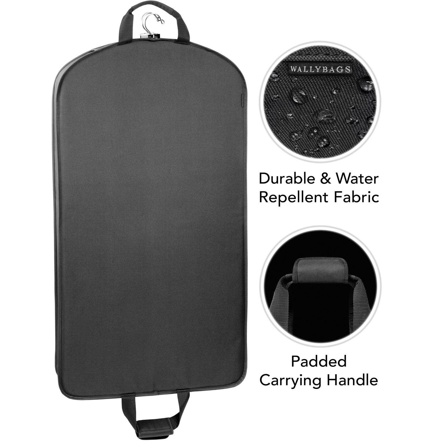 Wallybags 40" Deluxe Travel Garment Bag, Black, Alternate, color, Black