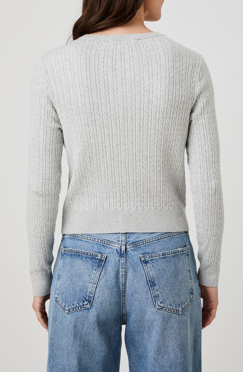 French Connection Cable Stitch Cardigan, Alternate, color, Heather