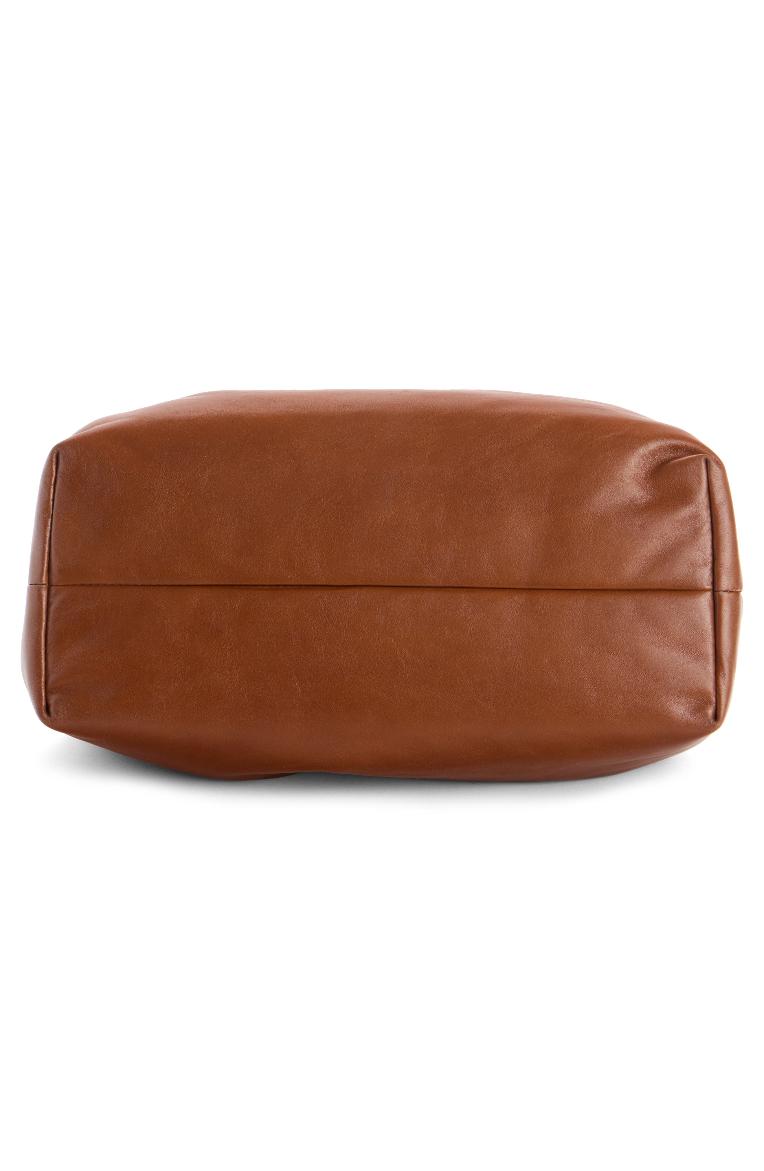 Dries Van Noten Pleated Leather Top Handle Bag, Alternate, color, Tan 712