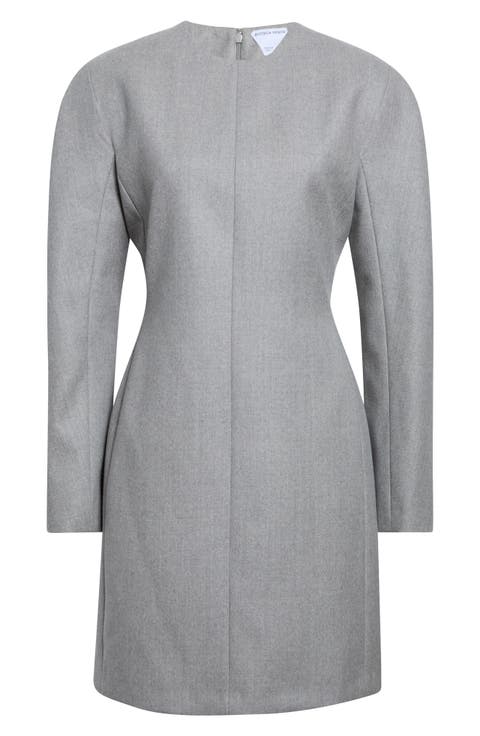 Compact Wool Flannel Minidress