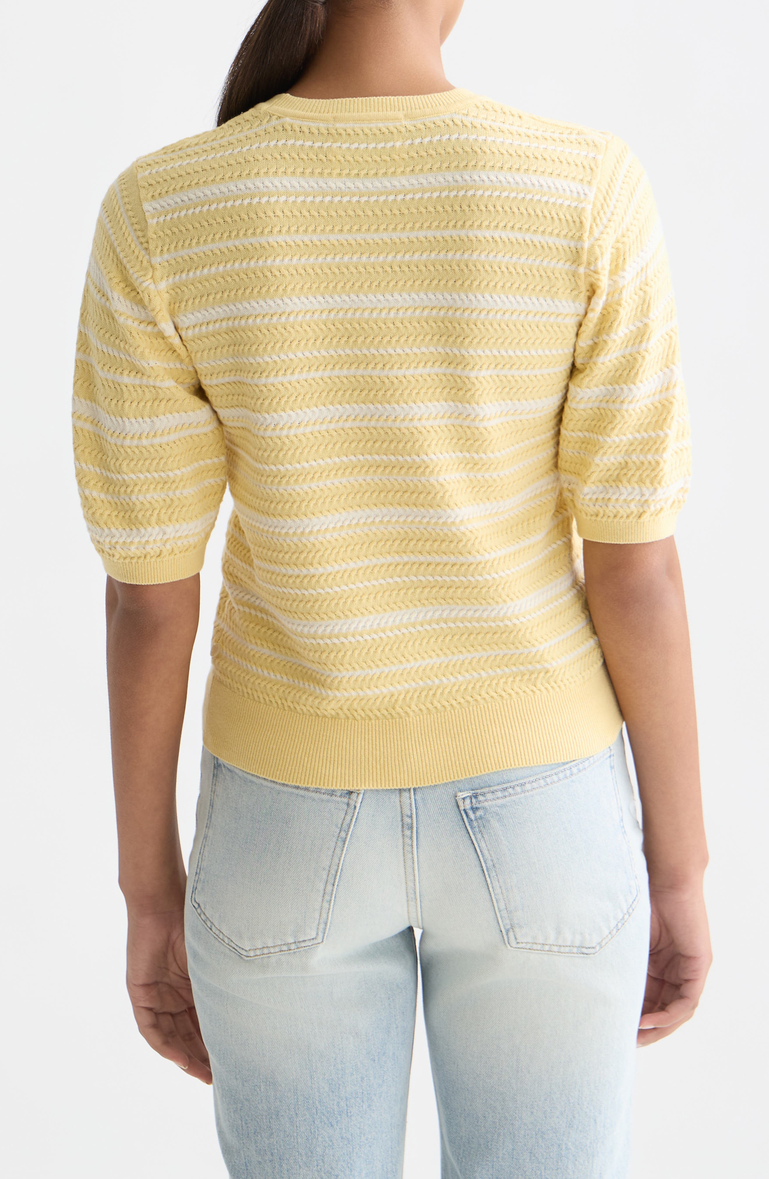 Stripe Puff Sleeve Sweater - image 2