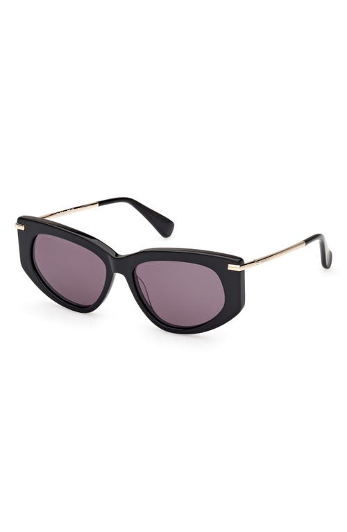 Max Mara Beth 54mm Polarized Geometric Sunglasses In Black