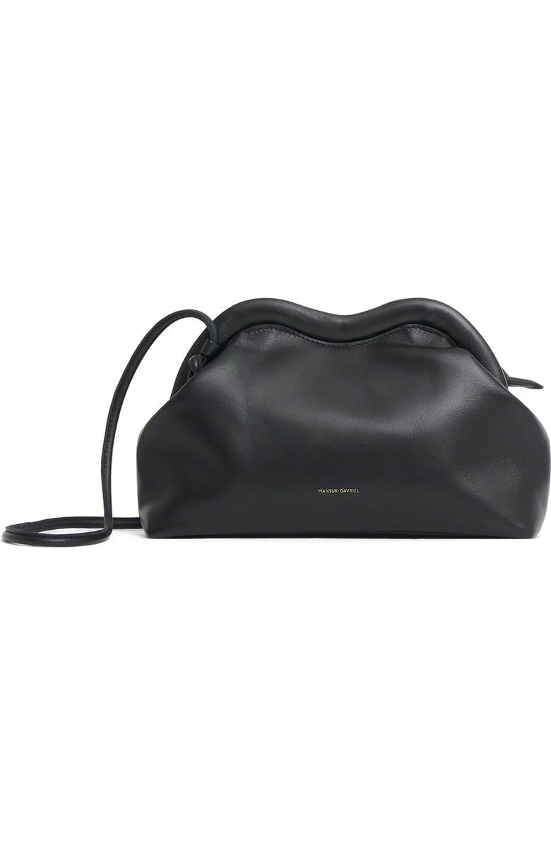 Mansur Gavriel Baci Frame Shoulder Bag, Main, color, Black/ Flamma