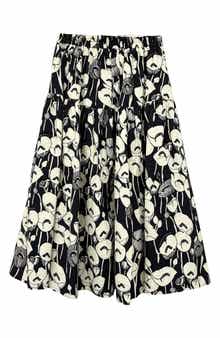 WDNY Floral Cotton Pull-On Skirt