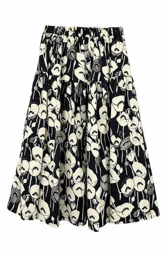 WDNY Floral Cotton Pull-On Skirt
