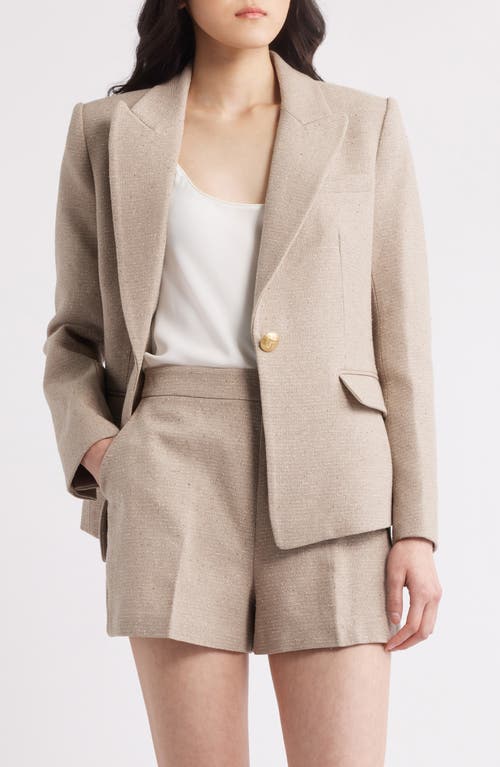 Shop Kobi Halperin Cotton Blend Blazer In Beige