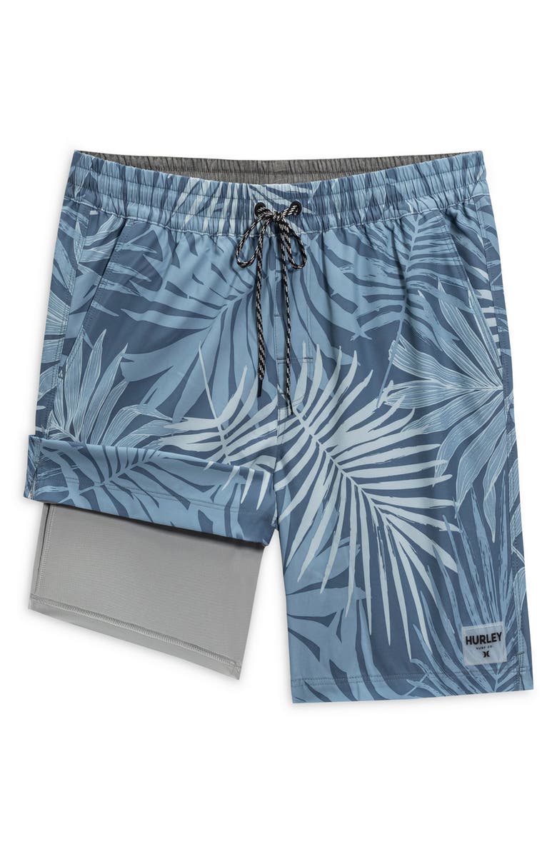 Hurley Tropic Ferns Volley Swim Trunks, Alternate, color, Hypnotic