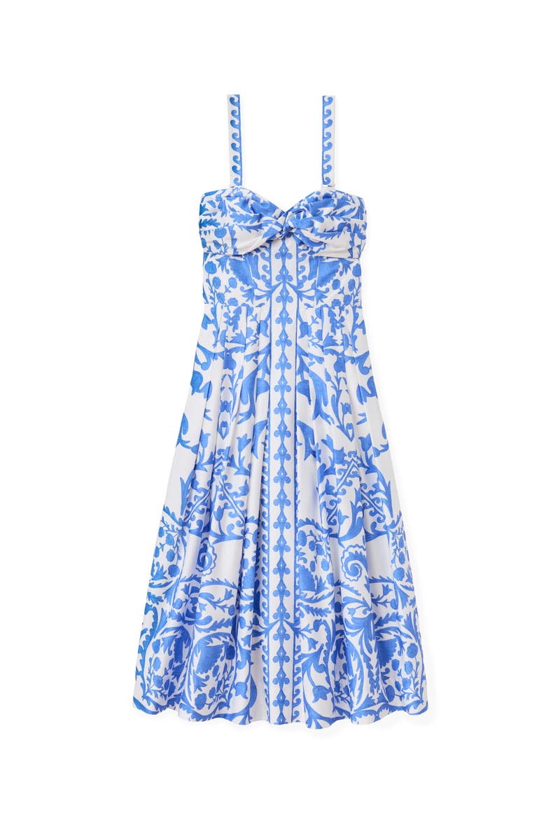 Ingrid Printed Midi Dress, Main, color, Provence Blue