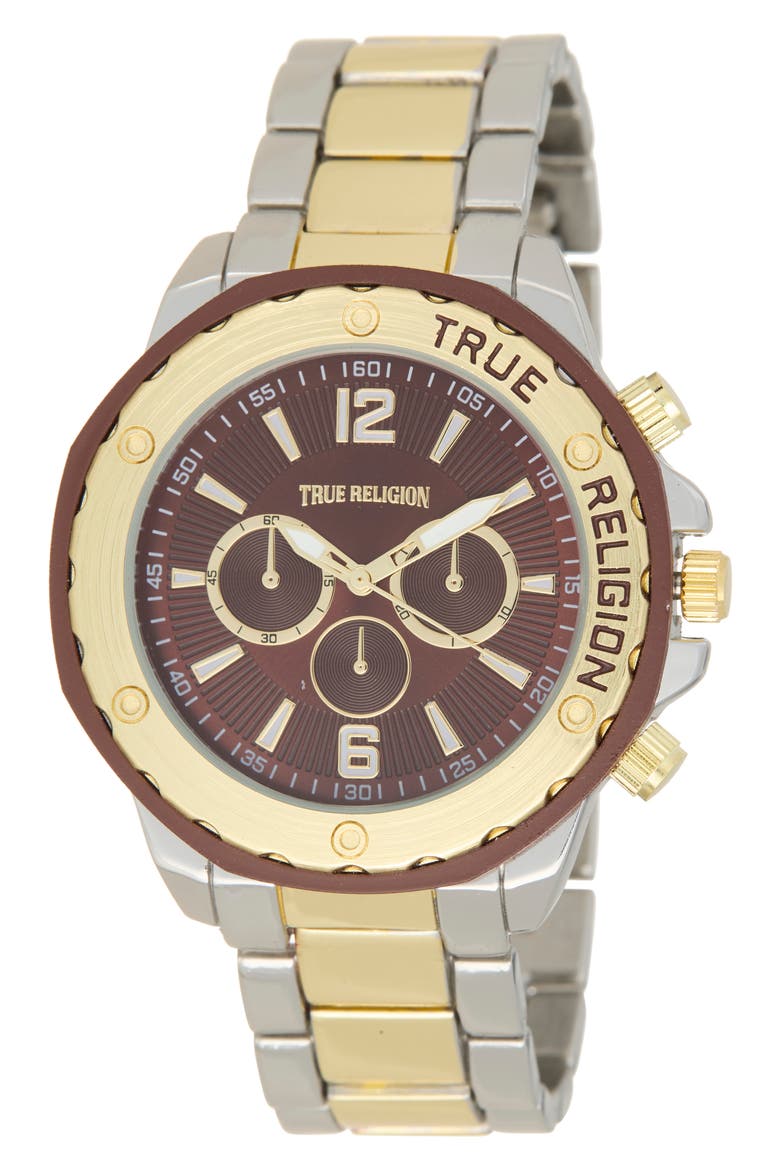 Chronograph Bracelet Watch, 43mm, Main, color, BROWN/ TWO TONE