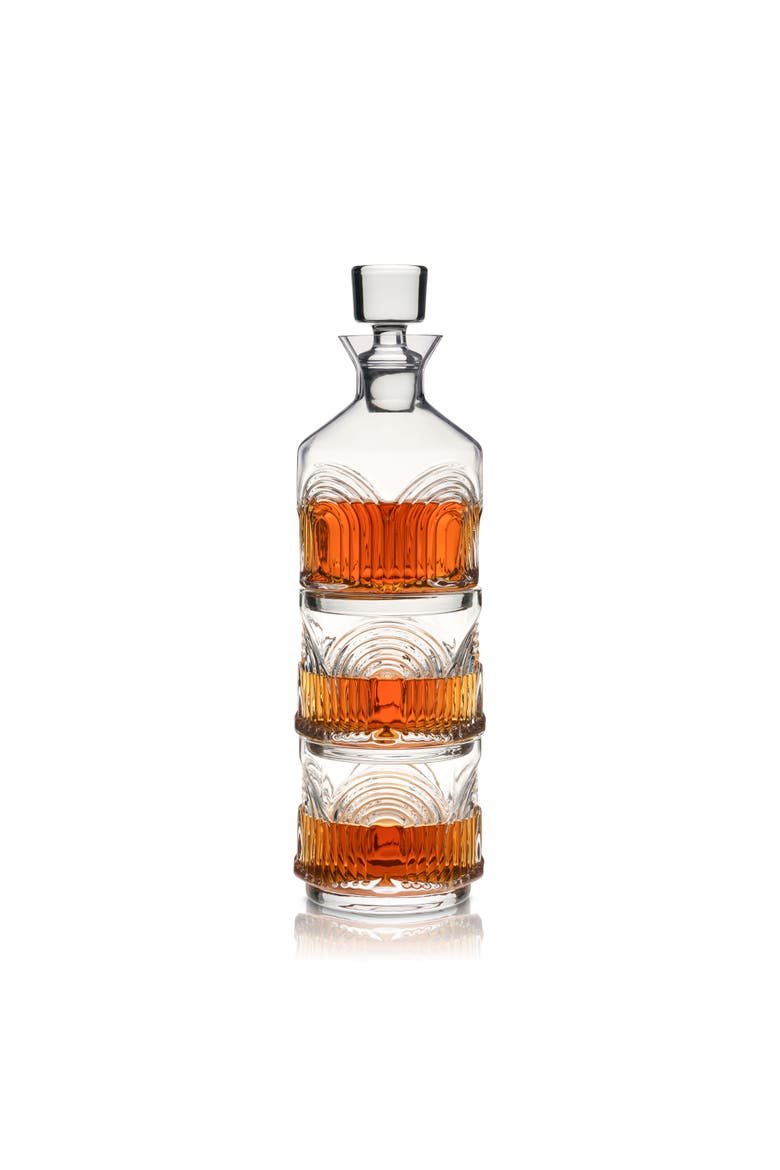 Deco Beau 3-Piece Crystal Stacking Decanter, Alternate, color, Clear