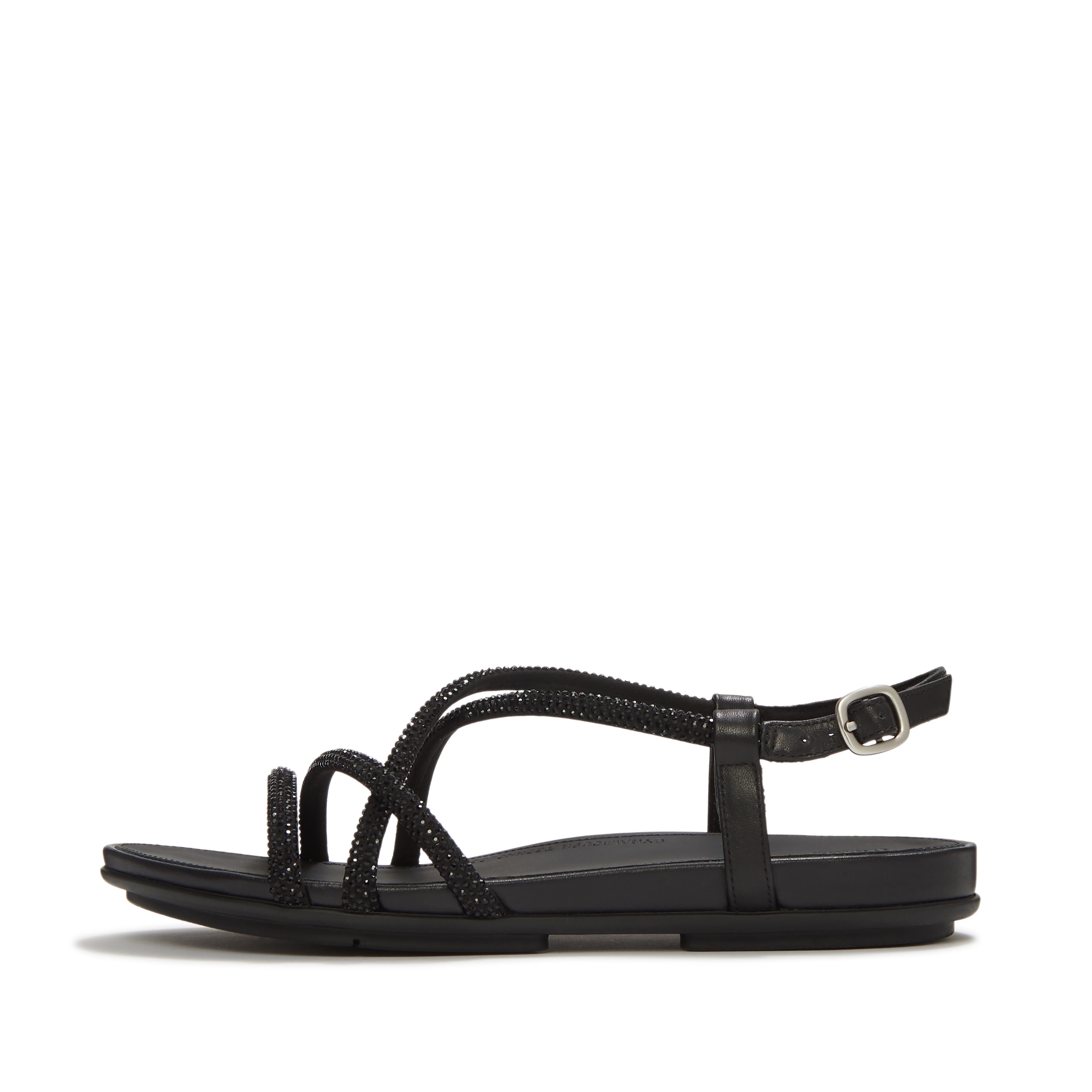 FitFlop Gracie Crystal Strappy Sandal, Alternate, color, All Black