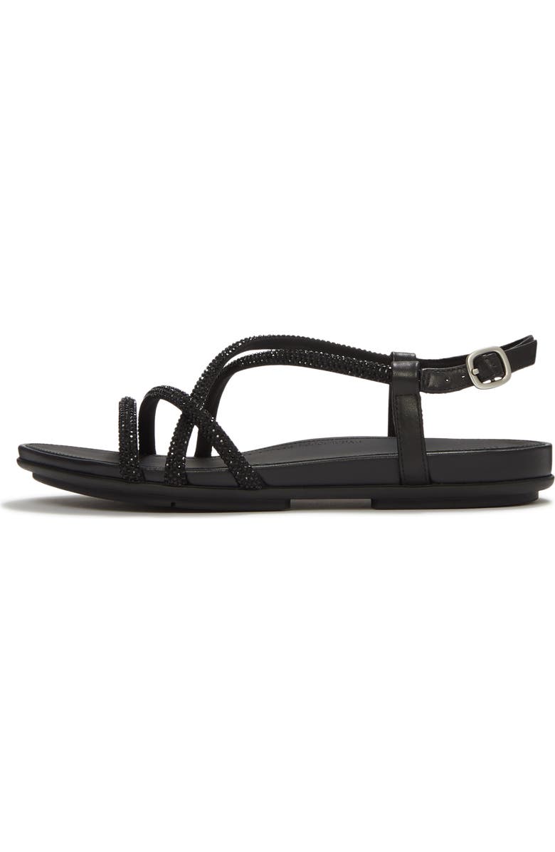 FitFlop Gracie Crystal Strappy Sandal, Alternate, color, All Black