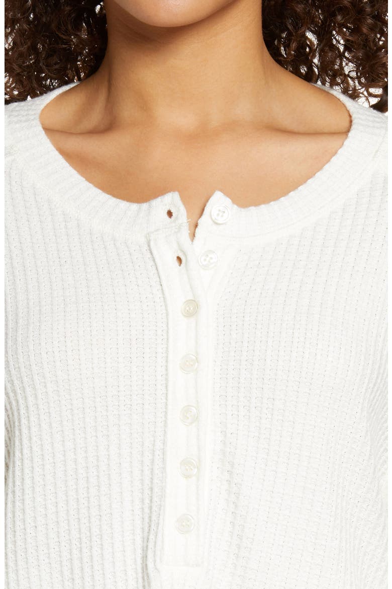 Waffle Knit Henley, Alternate, color, IVORY