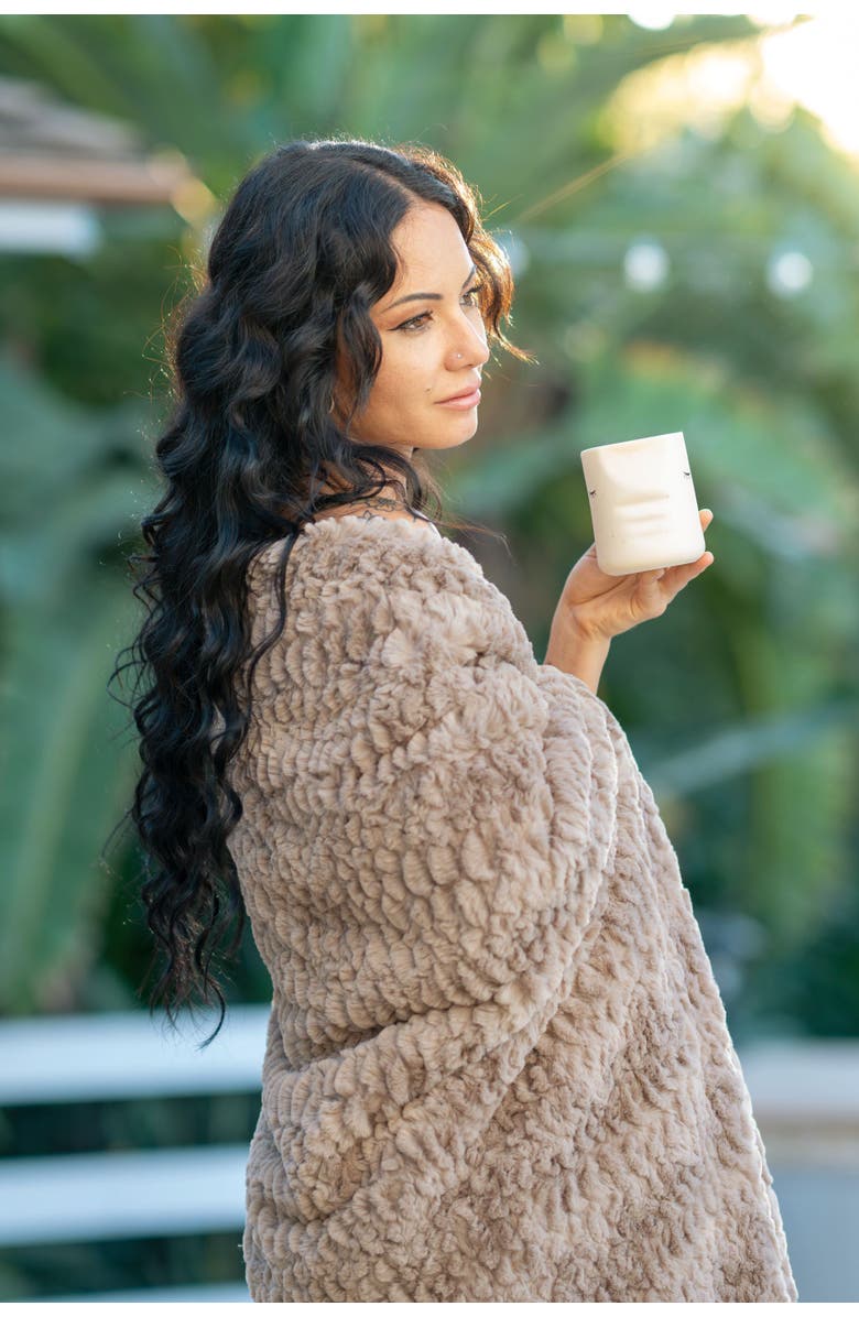 Sea To Me Blankets Napa Valley Nirvana Faux Fur Throw Blanket, Alternate, color, Taupe