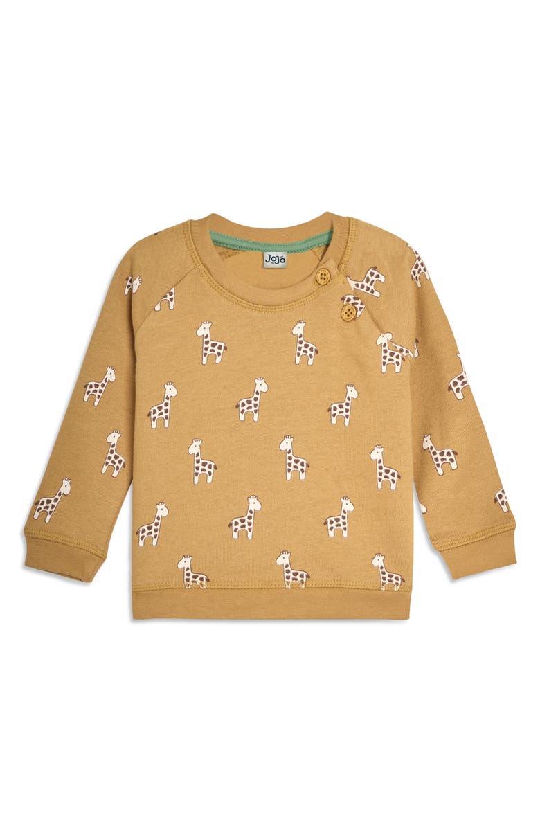 JOJO MAMAN BEBE Giraffe Sweatshirt & Joggers Set, Alternate, color, Mustard