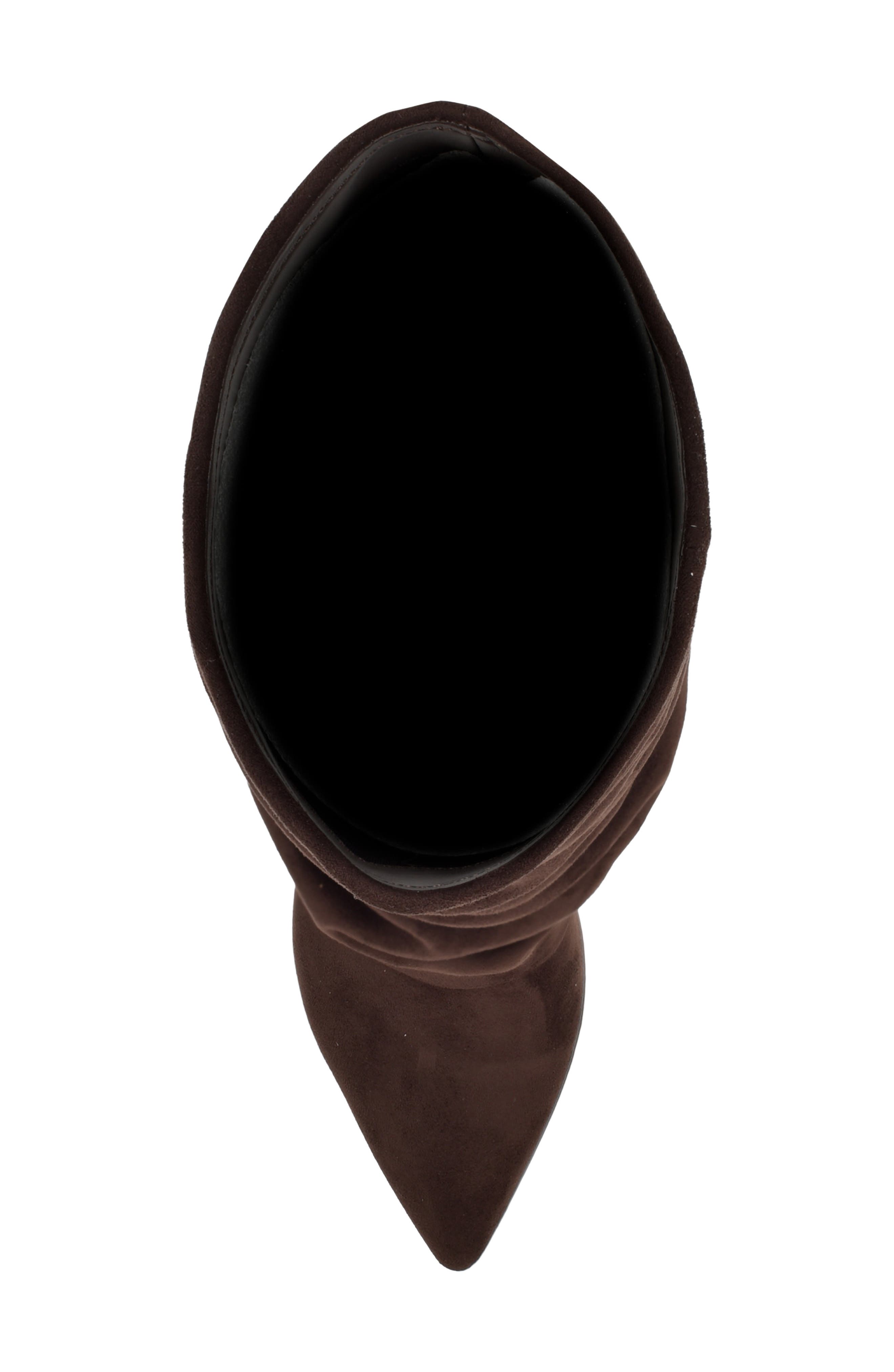 Geima Pointed Toe Slouch Foldover Boot, Alternate, color, DARK BROWN