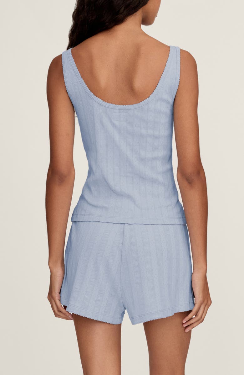 Petite Plume Pima Cotton Pointelle Tank, Alternate, color, Blue