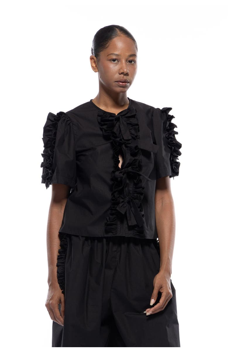 Toit Volant Charlie Bow Ruffle Top, Alternate, color, 