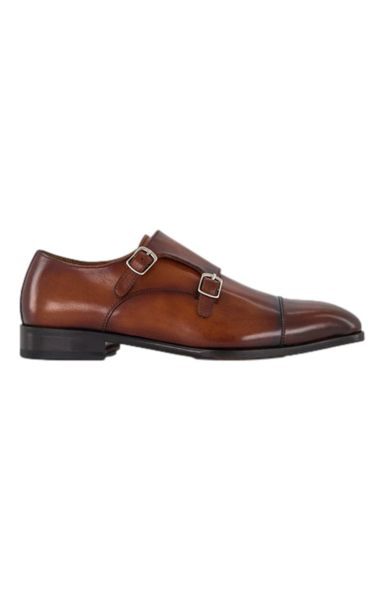 Bexley Double Monk, Alternate, color, Vintage Amber Tan Leather