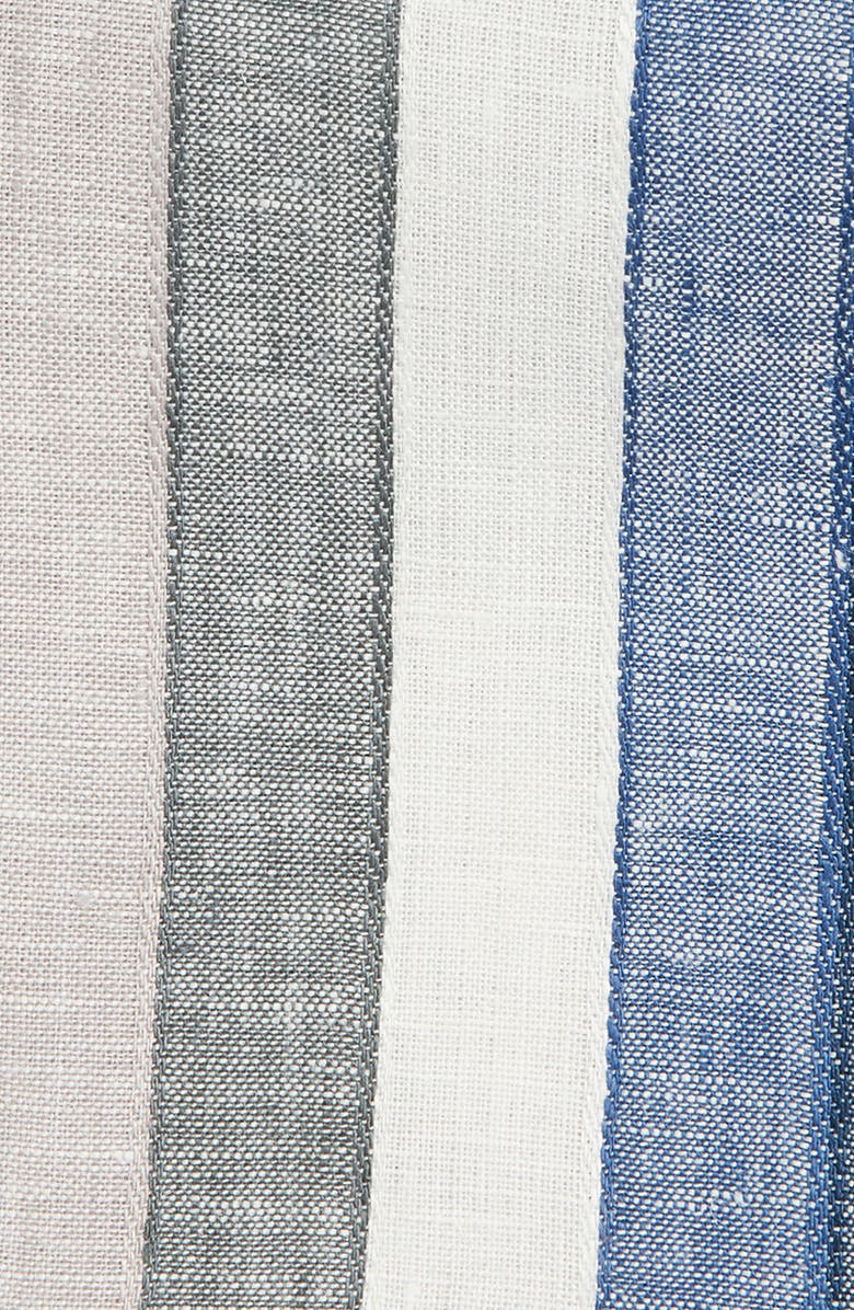 CLIFTON WILSON Stripe Linen Pocket Square, Alternate, color, Blue