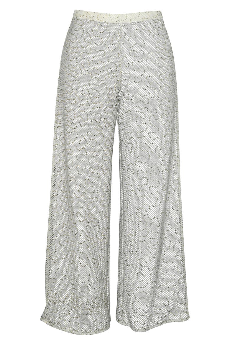 Shine Open Stitch Cover-Up Pants, Alternate, color, WHITE