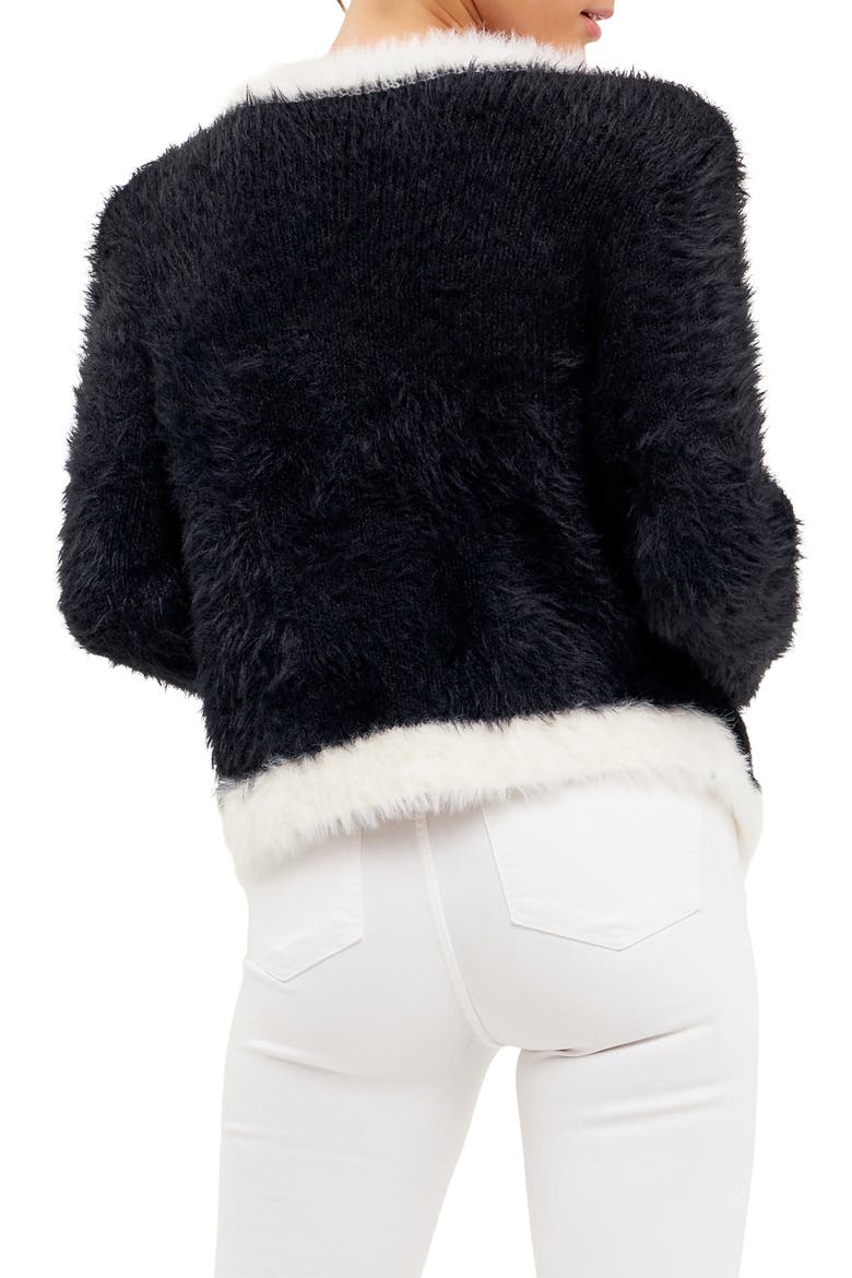 Colorblock Cardigan, Alternate, color, BLACK/ WHITE