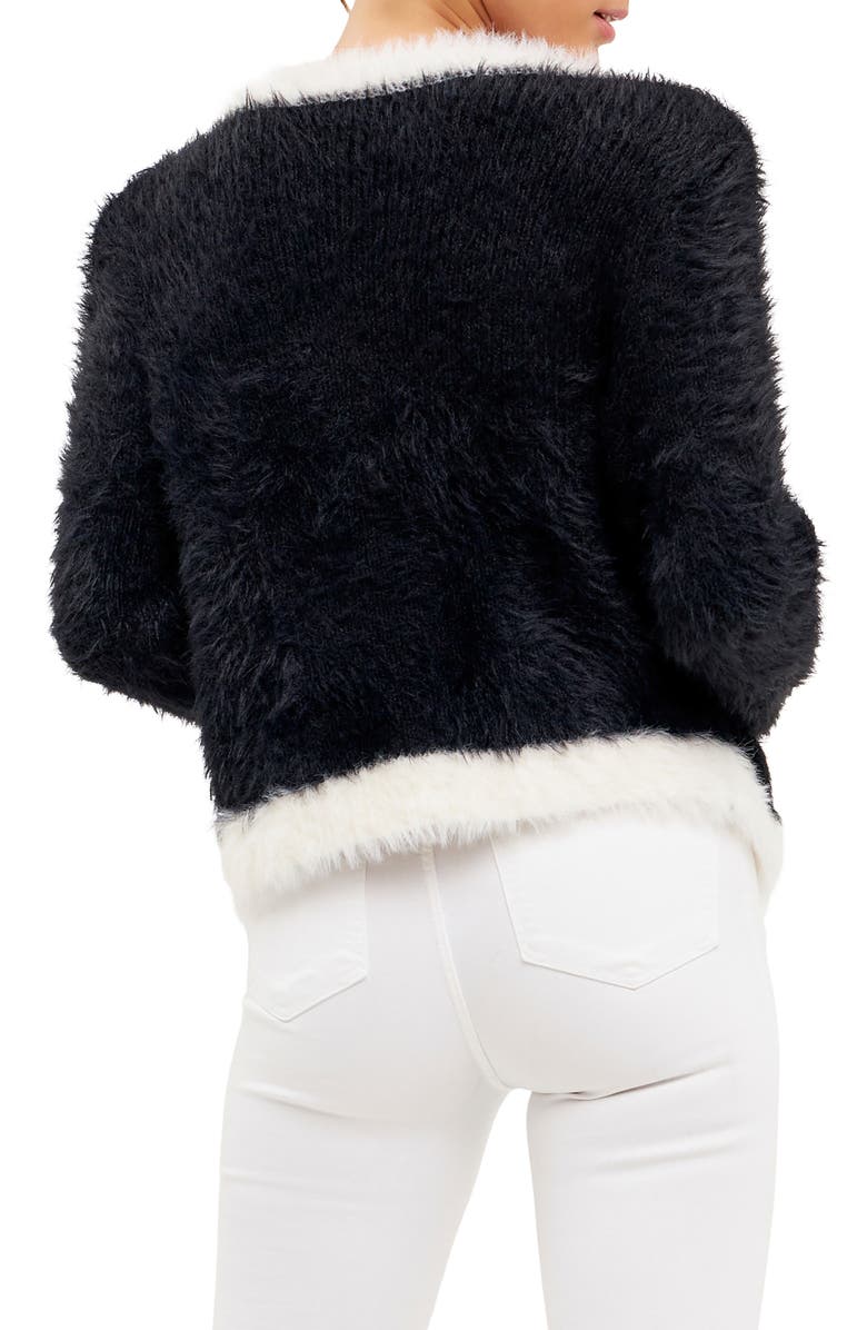 Endless Rose Colorblock Cardigan, Alternate, color, Black/ White