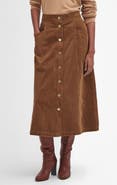 Barbour Samara Cotton Corduroy Midi Skirt