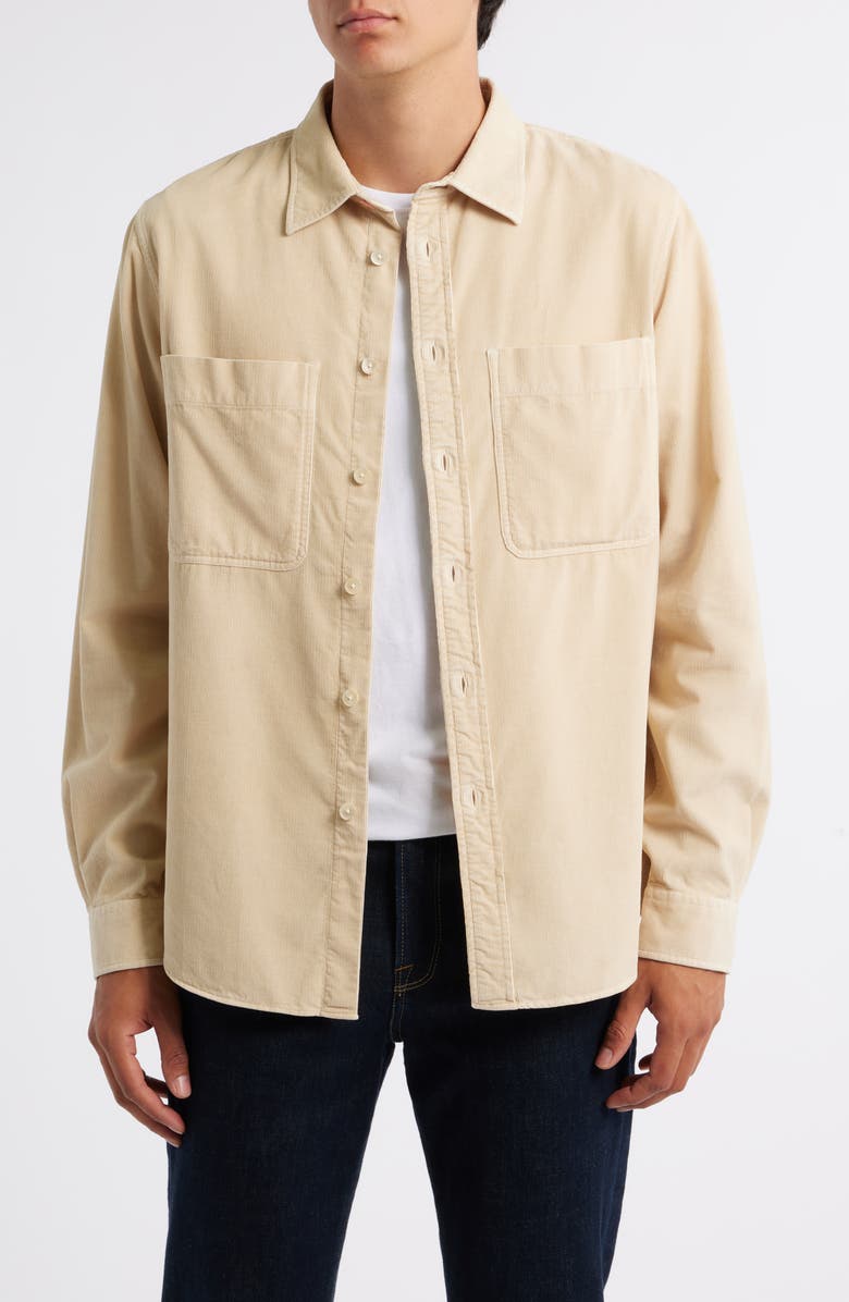 PS Paul Smith Casual Fit Organic Cotton Corduroy Button-Up Shirt, Main, color, Light Beige
