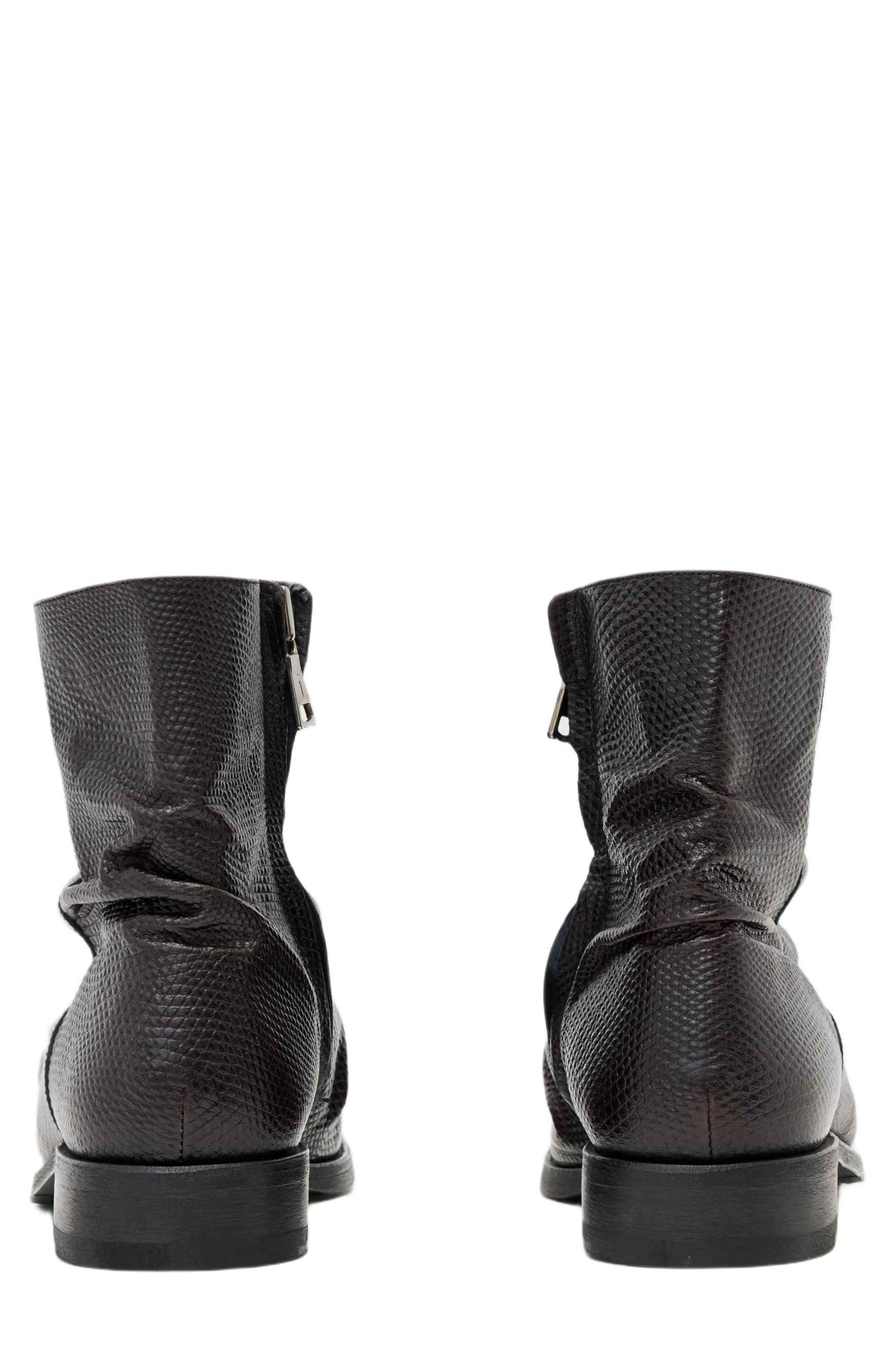 John Varvatos Morrison Sharpei Slouchy Reptile Embossed Boot, Alternate, color, Black