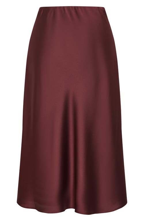 City Chic Miranda Midi Skirt In Burgundy