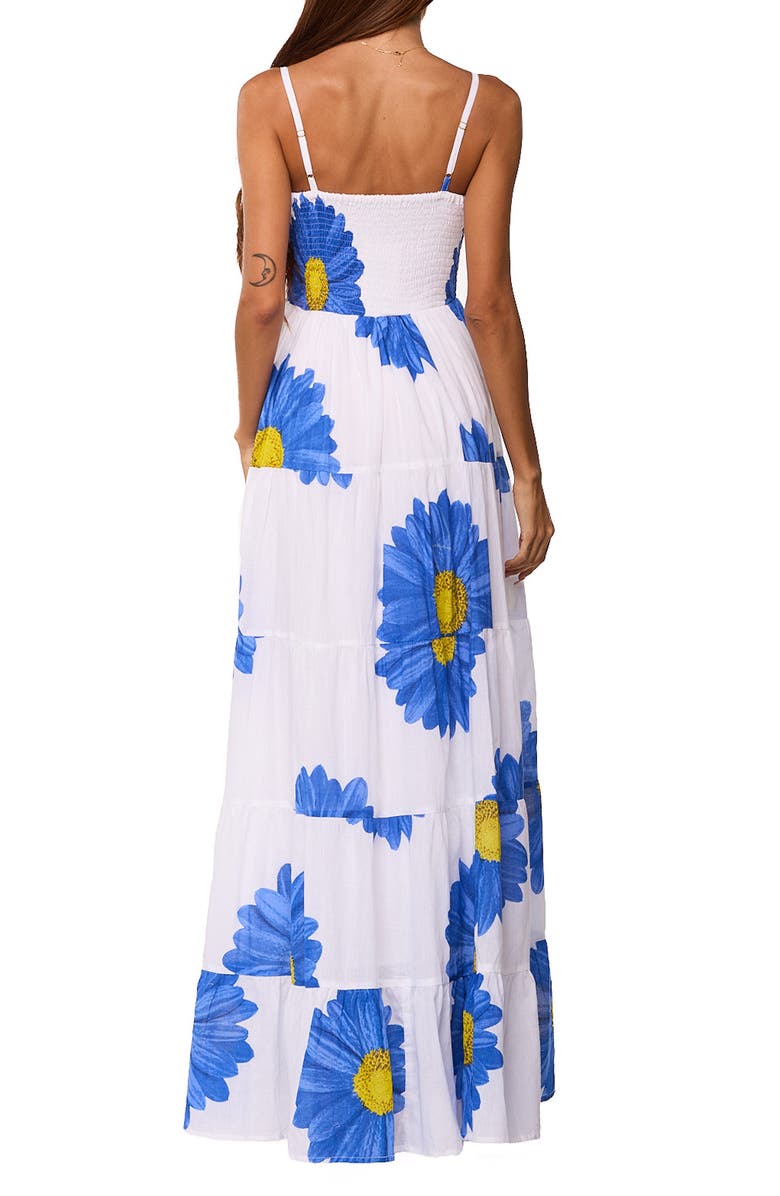RANEES Floral Print Spaghetti Strap Maxi Dress, Alternate, color, Blue