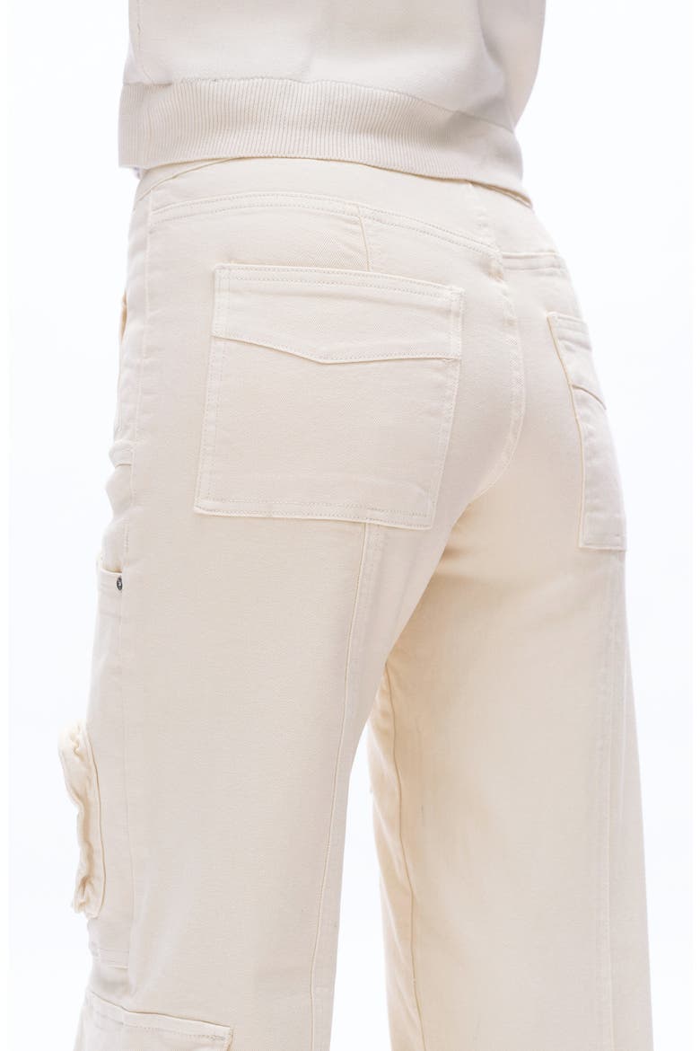 Paneled Wide Leg Cargo Jeans, Alternate, color, OFF WHITE