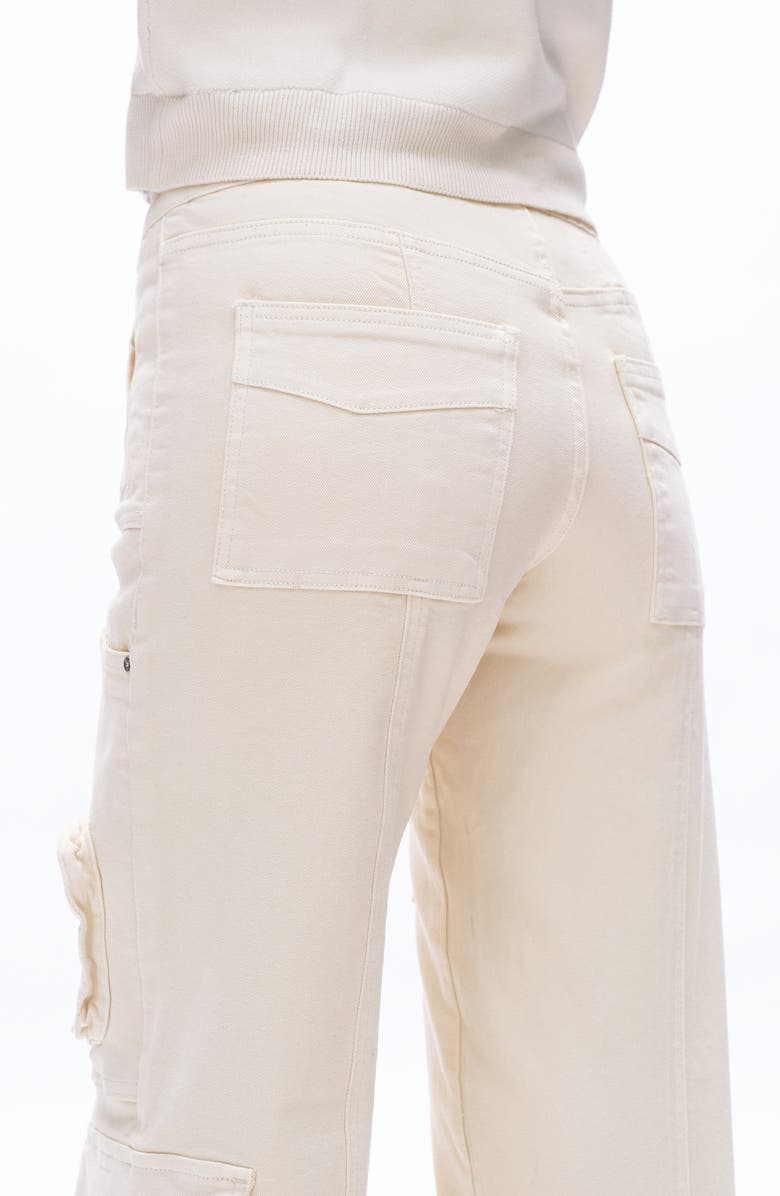Bayeas Paneled Wide Leg Cargo Jeans, Alternate, color, Off White
