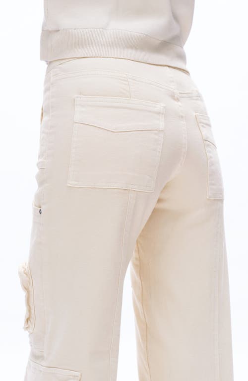 Bayeas Paneled Wide Leg Cargo Jeans In White