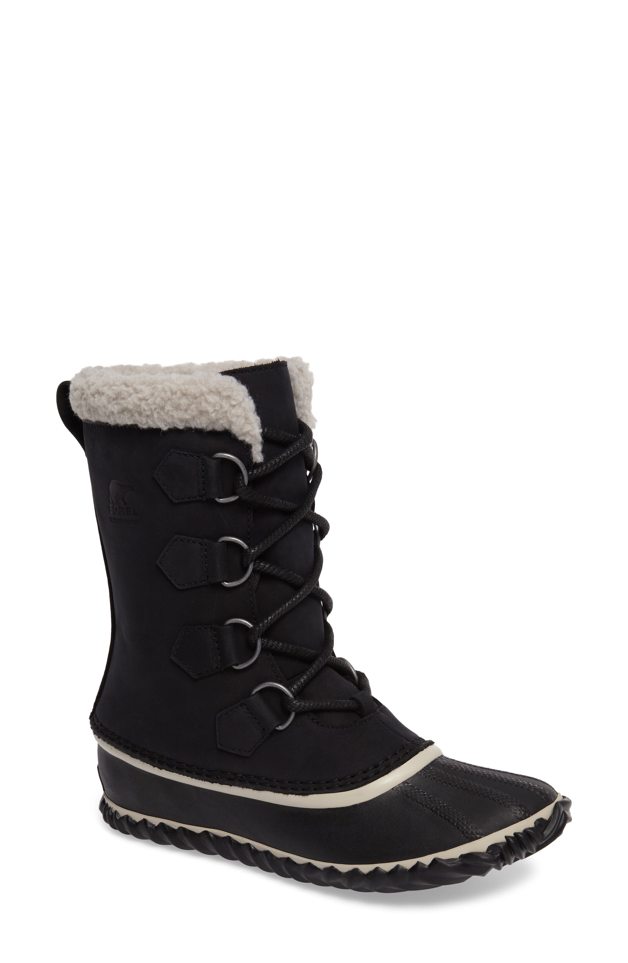 Caribou Slim Waterproof Boot, Main, color, BLACK