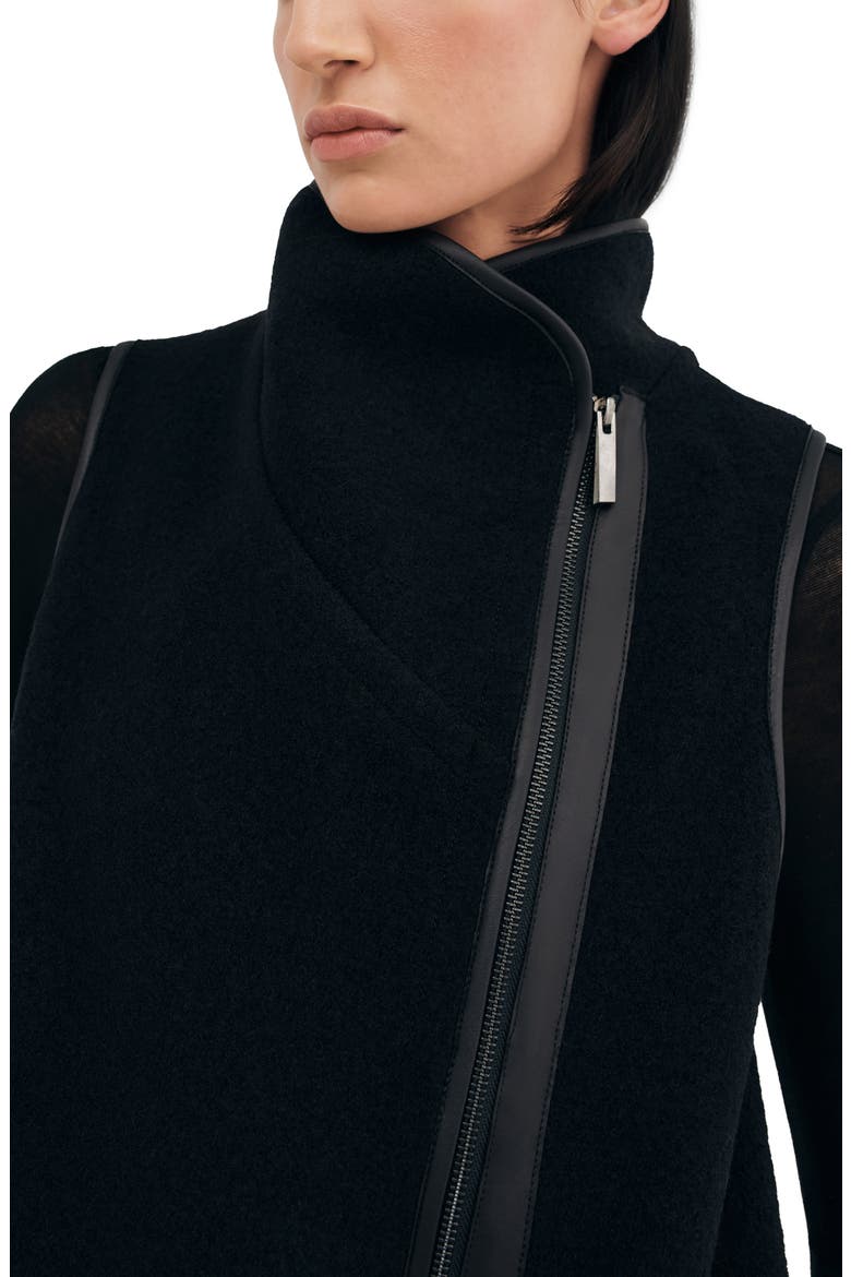 Bedford Stand Collar Wool Vest, Alternate, color, BLACK