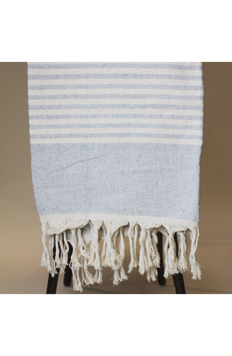 Une Vie Nomade Handmade Moroccan Throw, Alternate, color, White Stripes