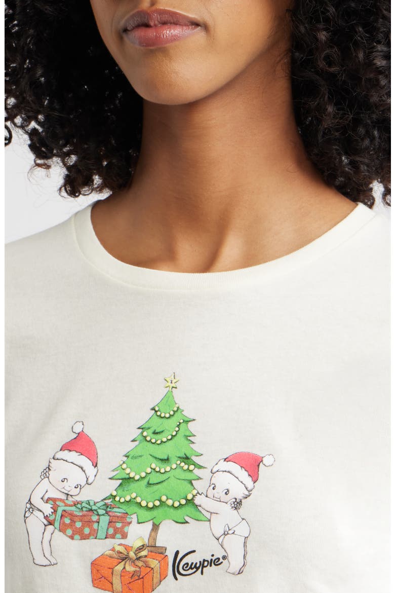 Kewpie® Christmas Tree Cotton Graphic T-Shirt, Alternate, color, MARSHMALLOW