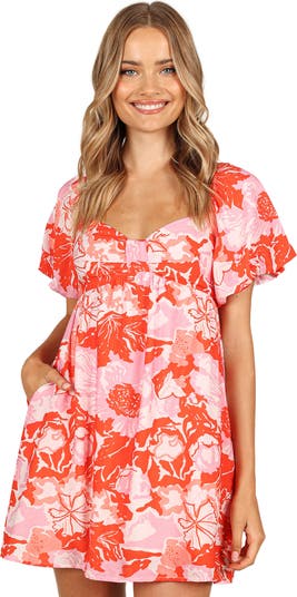 Maggie Print Puff Sleeve Minidress
