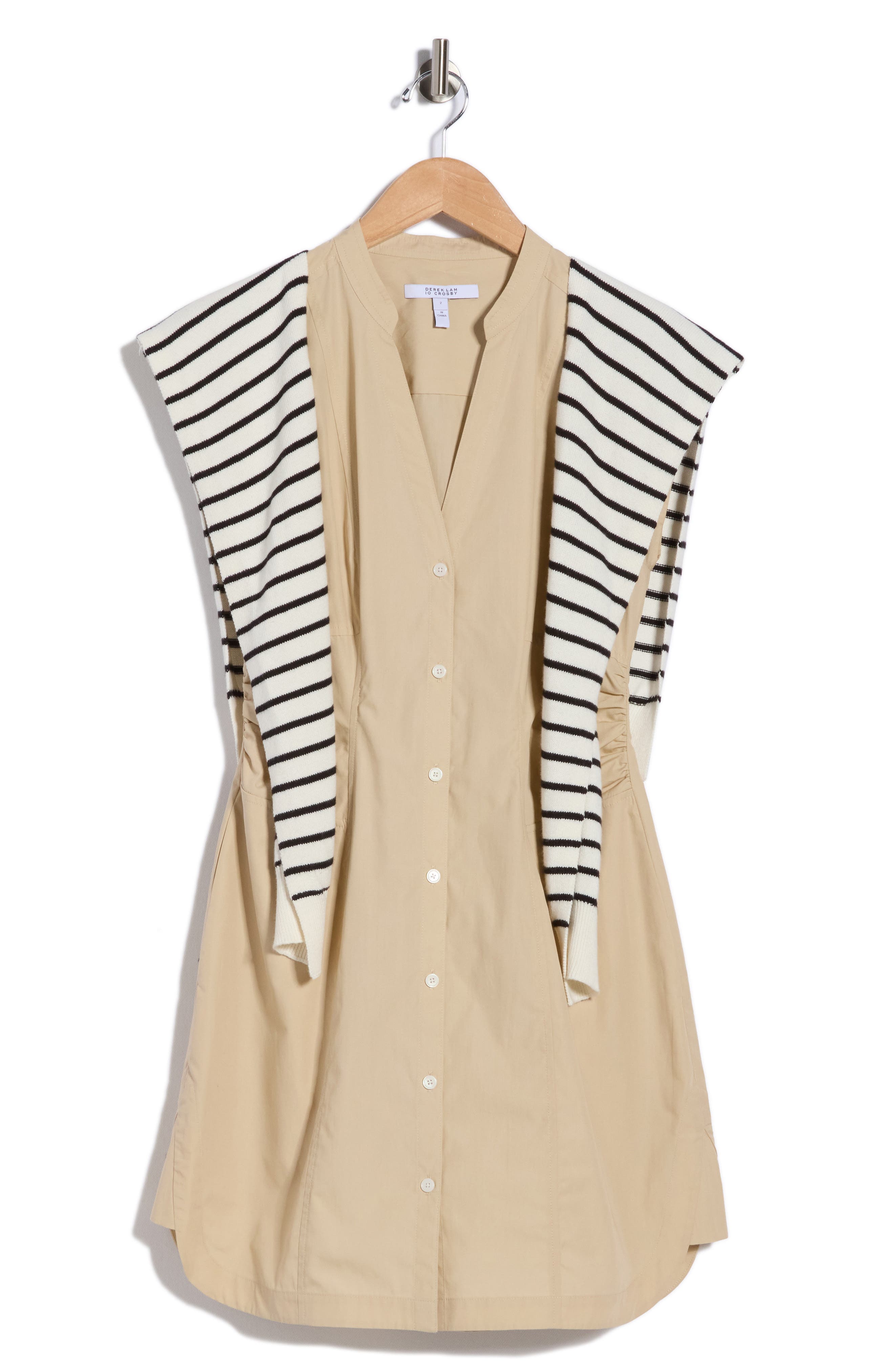 Derek Lam 10 Crosby Lottie Mixed Media Dress