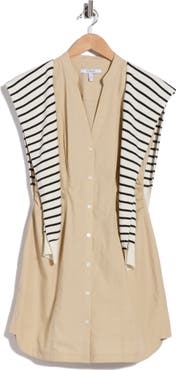 Derek Lam 10 Crosby Lottie Mixed Media Dress
