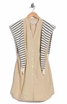 Derek Lam 10 Crosby Lottie Mixed Media Dress