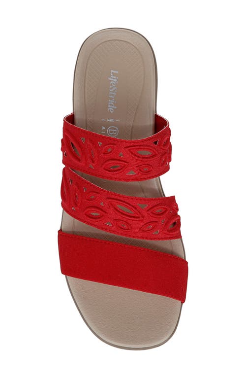 Bzees Poppy Slide Sandal In Red