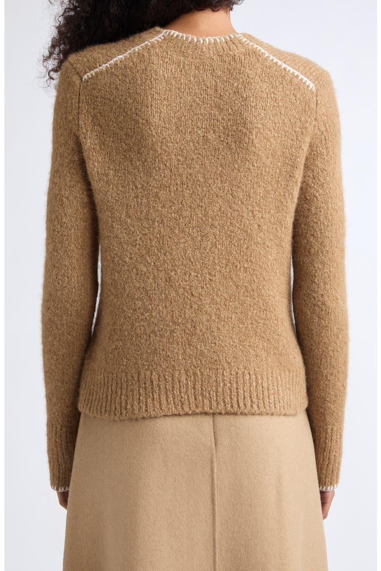 Brushed Boucle Crewneck Sweater, Alternate, color, CAMELETTO/ CLASSIC CR