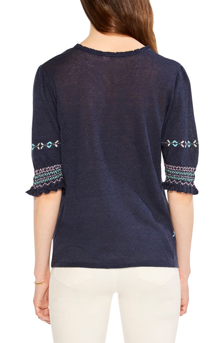 NIC+ZOE Fair Isle Puff Sleeve Sweater, Alternate, color,