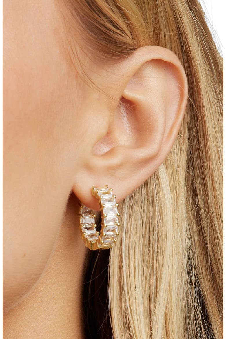 Taryn Crystal Hoops, Alternate, color, Gold
