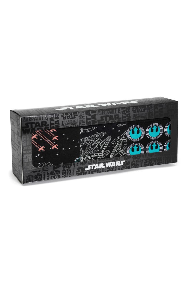 Star Wars Ship Crew Socks & Lapel Pin Set, Alternate, color, BLACK